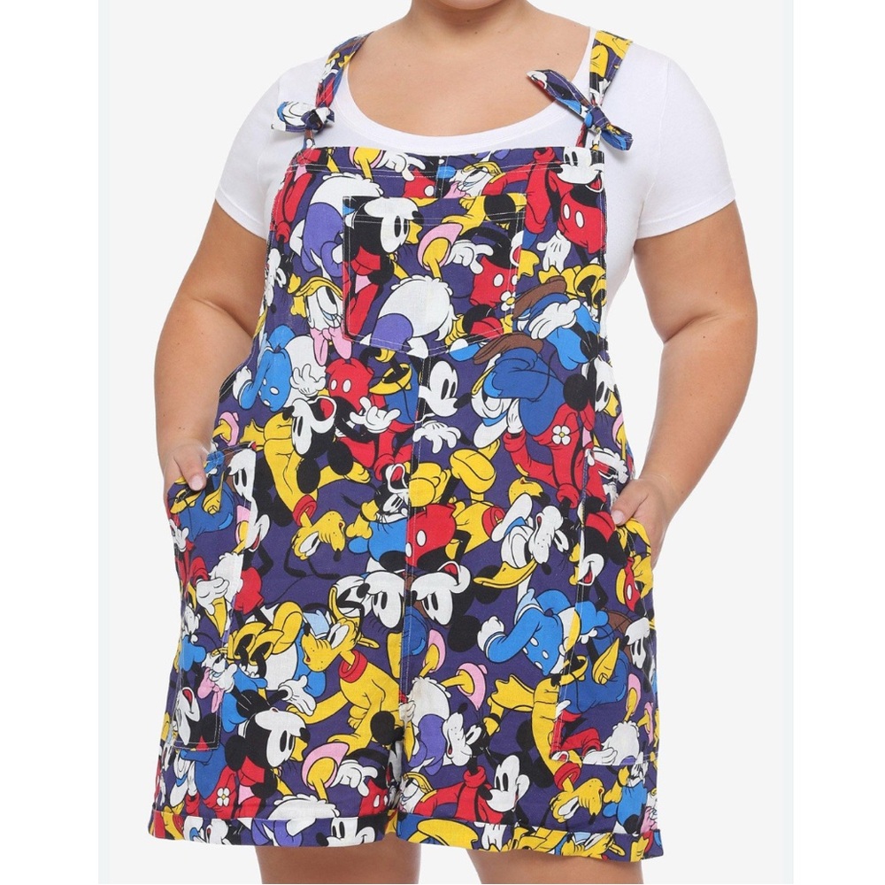 Disney Multicolor Mickey & Friends Short Overalls
